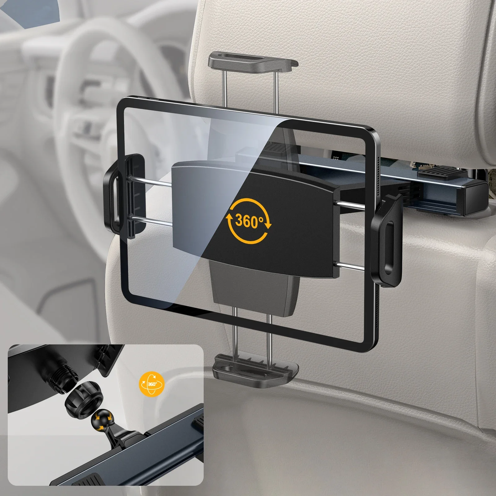 

4.7-11inch Back Seat Car Holder Extendable 360 Degree Rotating Rack Car Phone Holder Tablet Stand Mount Support Headrest Bracket