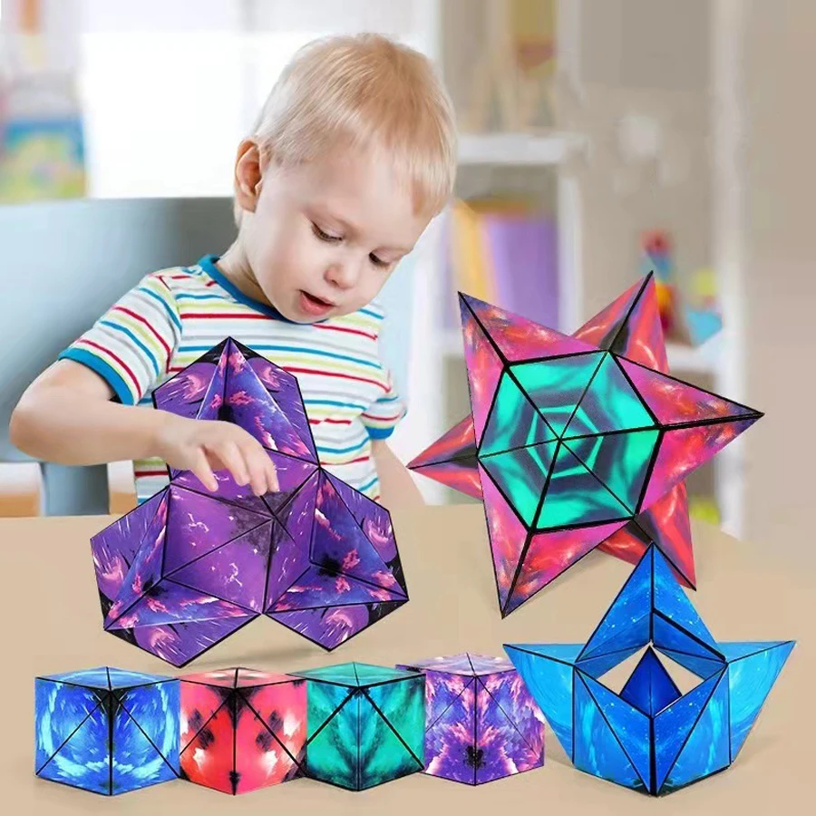 

3D Changeable Magnetic Magic Cube Kids Puzzle Cube Toys Adults Anxiety Fidget Toys Infinity Cube Geometric Vertical Volume Block