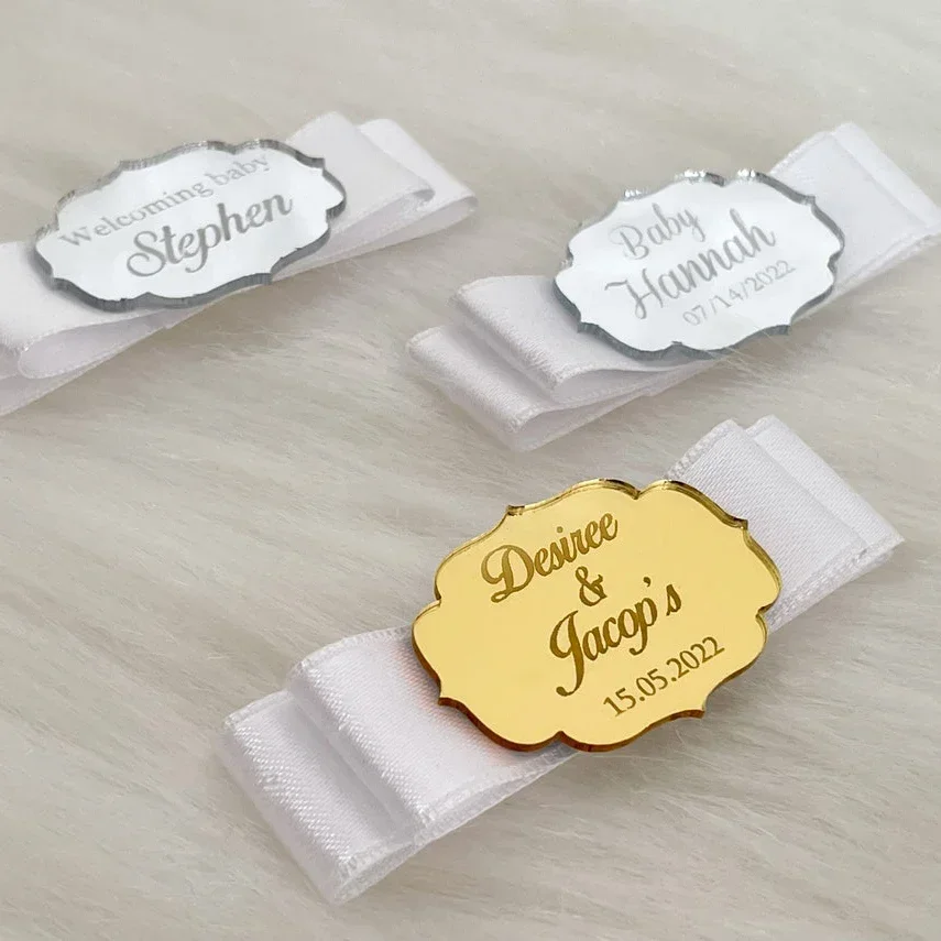 

24/50/100Pcs Personalized Tags Baby Baptism Engraved Table Card Name First Holy Communion Christening Engagement Wedding