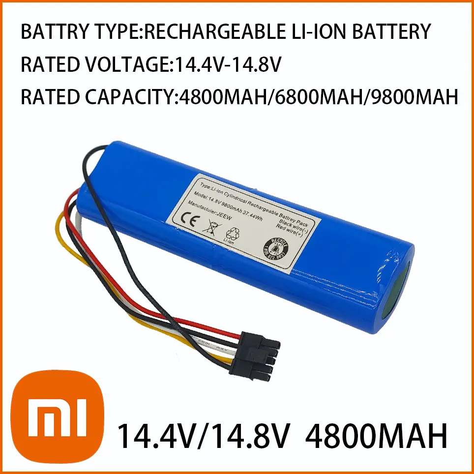 New 4800mAh/6800mAh/9800MAH Li-ion Battery For CECOTEC CONGA 4090 Robot Vacuum Cleaner 14.4V 14.8V 18650
New 4800mAh/6800mAh/9800MAH Li-ion Battery For CECOTEC CONGA 4090 Robot Vacuum Cleaner 14.4V 14.8V 18650