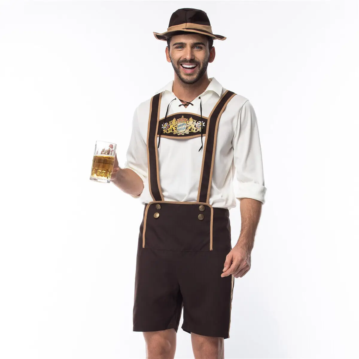 

Man Traditional Germany Oktoberfest Costume Lederhosen Bavarian Octoberfest Beer Men's Outfit Cosplay Carnival Halloween