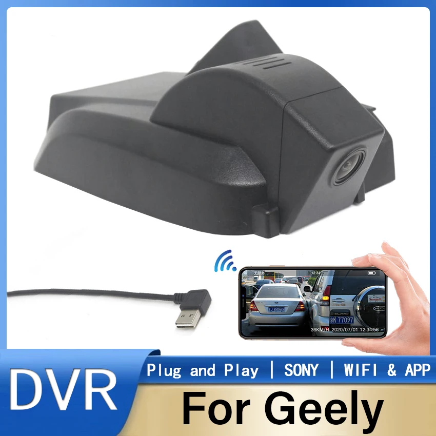

Plug and play Hidden Dash Cam 1080P Car DVR Camera Cycle Recording For Geely Atlas PRO STAR ZONE APP WIFI Control USB as Default