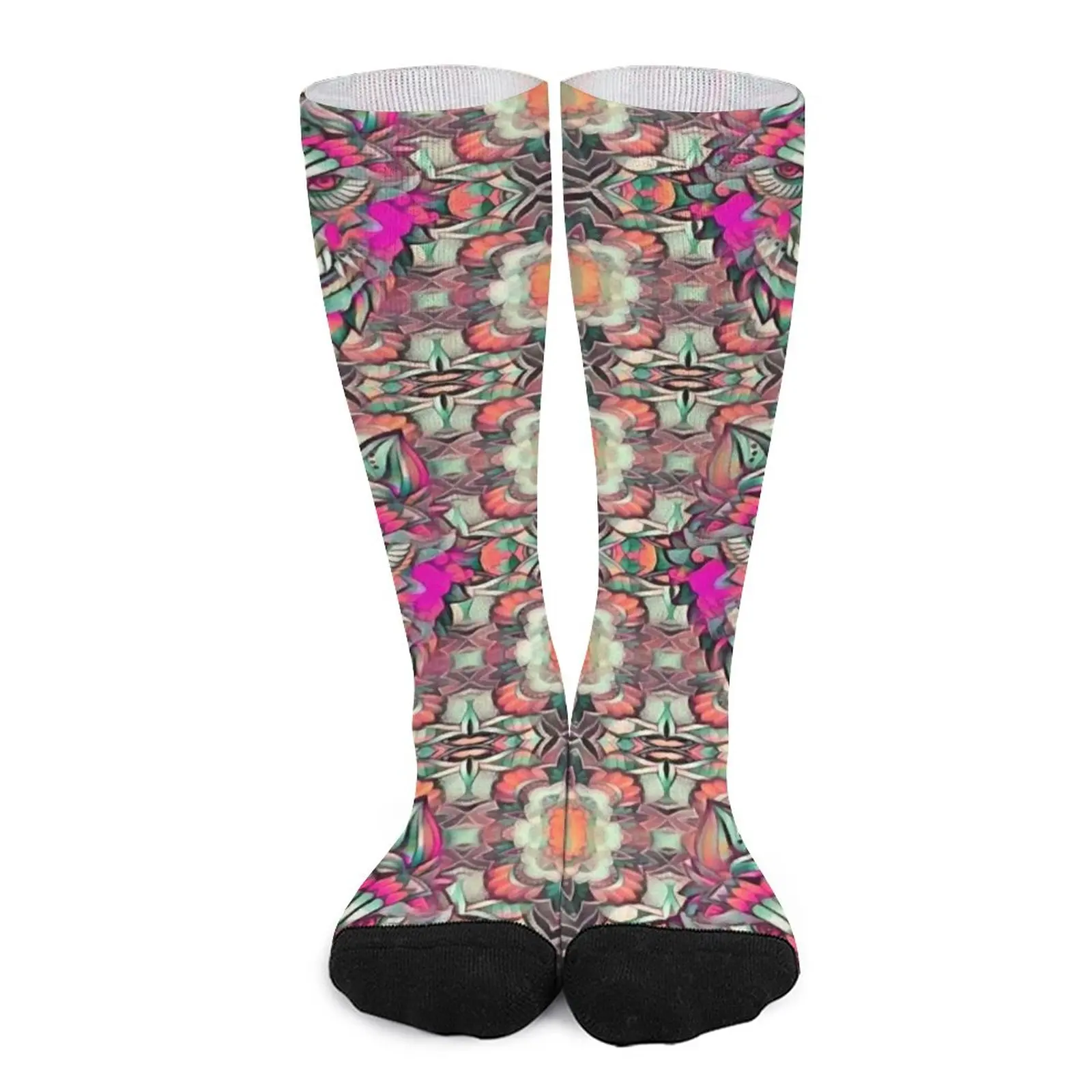 

Neon pink wolf painting Socks Women's compression sock socks men funny socks for men