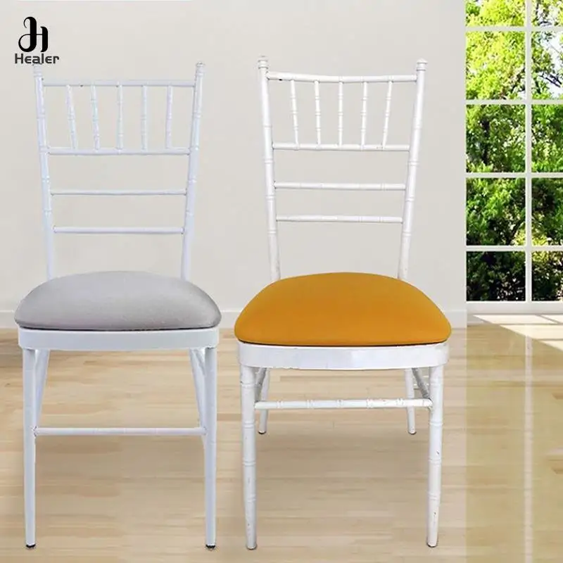 

Solid Color Stretch Chair Cover Slipcovers Removable Elastic Dining Seat Case Wedding Hotel Banquet Office Seat Protector Covers