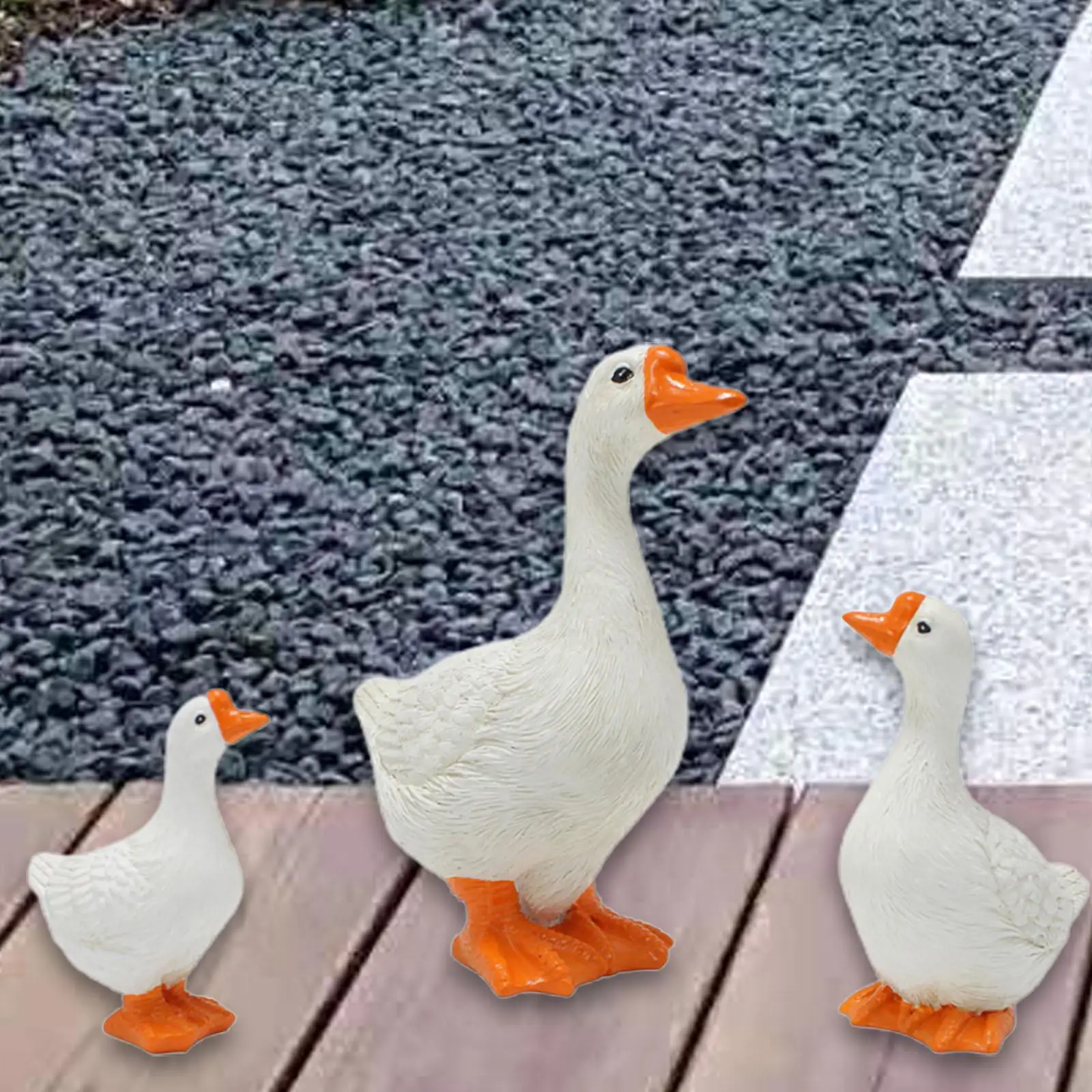 

Goose Resin Garden Statue Funny Outdoor Goose Sculpture Backyard Pond Goose Decoration for Lawn Living Room Pond Yard Patio