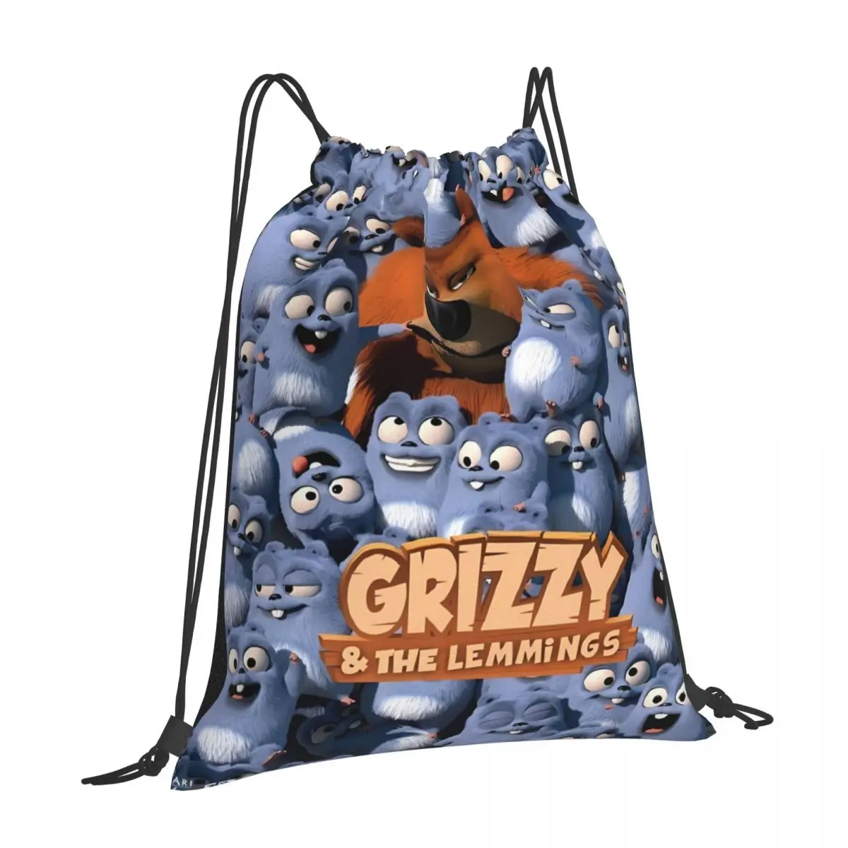 

Grizzy And The Lemmings Custom Drawstring Bags Designed As Backpacks Men Perfect Adventures