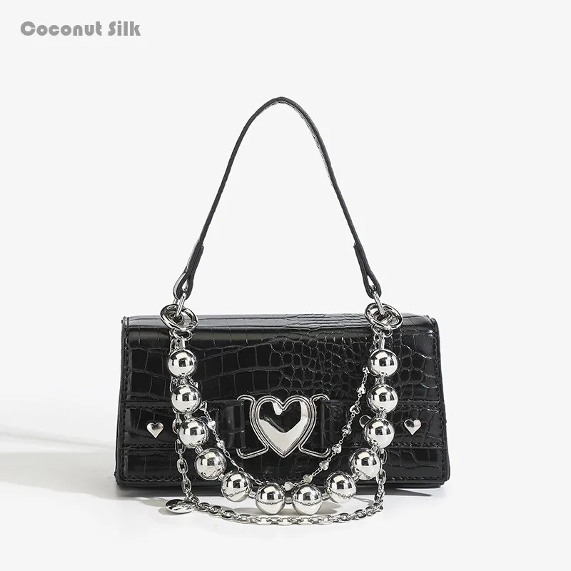 

Coconut Silk 2024 New Sweet Cool Style Chain Handheld Bag Square Millennium Spicy Girl One Shoulder Underarm Bag