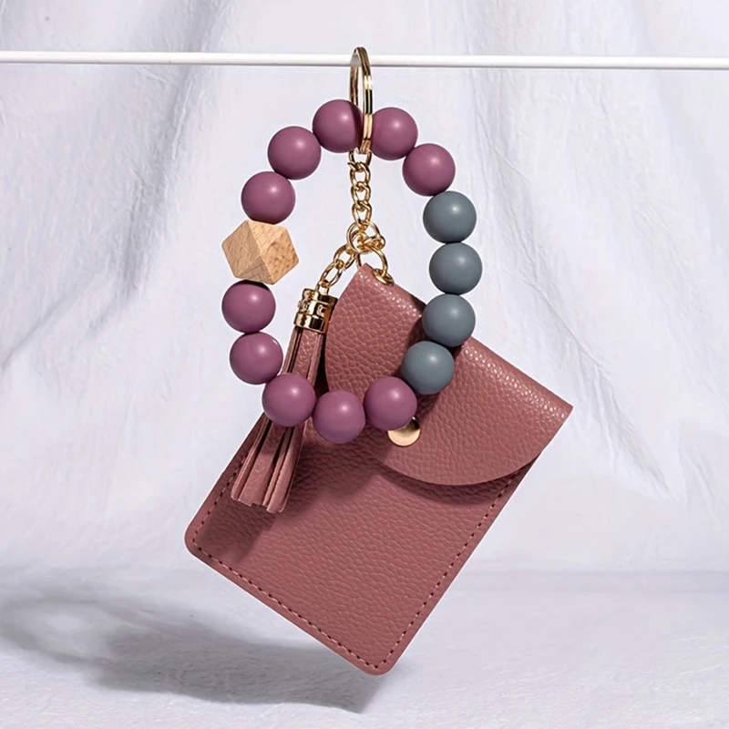 New Fashion Card Bag Cute Simple Women's Purse with Silicone Bead Bracelet Multiple Card Slots Card Holder Solid Color Wallet
New Fashion Card Bag Cute Simple Women's Purse with Silicone Bead Bracelet Multiple Card Slots Card Holder Solid Color Wallet