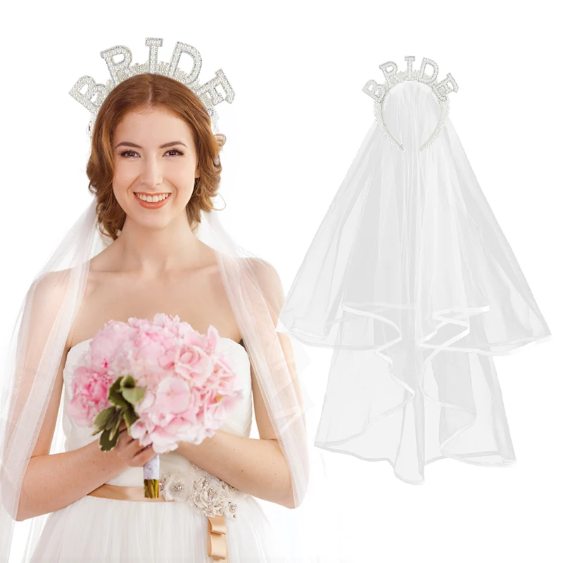 

Жемчужная корона для невесты, повязка на голову с вуалью, девичник, аксессуары для волос, Свадебный декор для свадьбы, помолвки, подарок