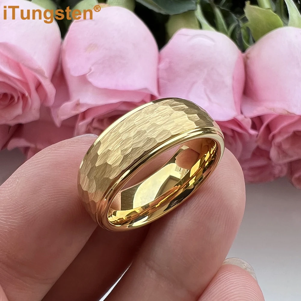 iTungsten 6mm 8mm Tungsten Hammer Ring Men Women Engagement Wedding Band Trendy Jewelry Domed Stepped Edges Comfort Fit
iTungsten 6mm 8mm Tungsten Hammer Ring Men Women Engagement Wedding Band Trendy Jewelry Domed Stepped Edges Comfort Fit