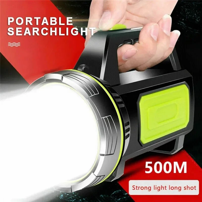 

Мощный светодиодный фонарик, 500 м, портативный прожектор с зарядкой от USB, фонарь для охоты, освещение для кемпинга и улицы