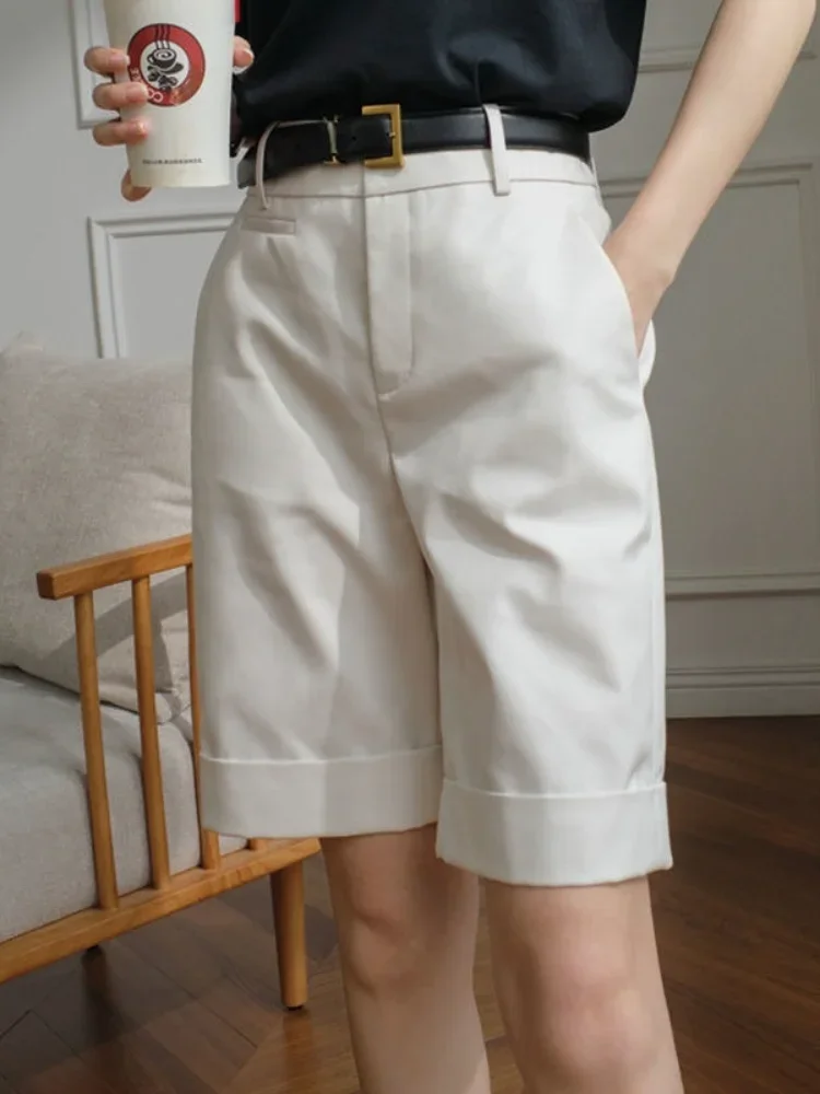 Shorts for Women High Waist Knee Length Straight Pants with Belt Summer Shorts for Women White Office Fashion Women's Shorts
Shorts for Women High Waist Knee Length Straight Pants with Belt Summer Shorts for Women White Office Fashion Women's Shorts
