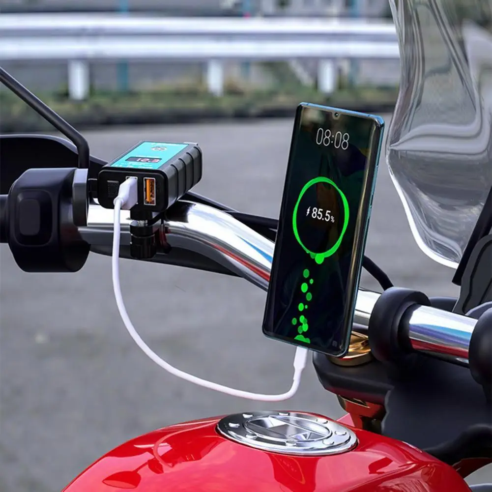 

Адаптер для быстрой зарядки мотоцикла, портативный зарядный адаптер с двумя USB-портами, зарядное устройство для телефона, аксессуары для мотоциклов