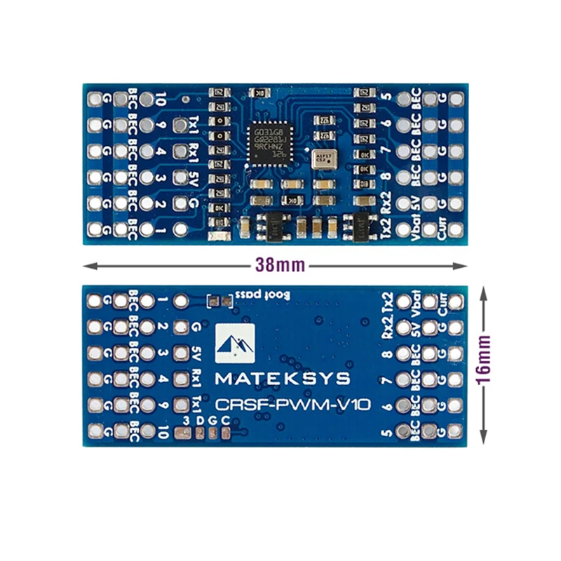 

MATEKSYS CRSF-PWM-V10 CRSF-PWM Converter with Variometer 10CH PWM Output for TBS CRSF Protocol 433MHz 915MHz 2.4GHz Receiver