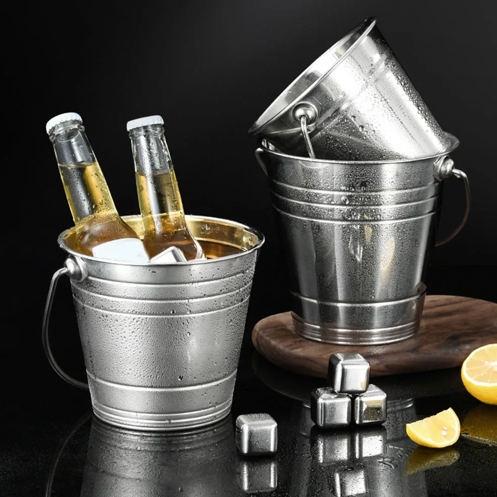 Stainless Steel Ice Bucket Portable Ice Chiller Cooler With Comfortable Handle Ice Bucket Red Wine Champagne Ice Wine
Stainless Steel Ice Bucket Portable Ice Chiller Cooler With Comfortable Handle Ice Bucket Red Wine Champagne Ice Wine