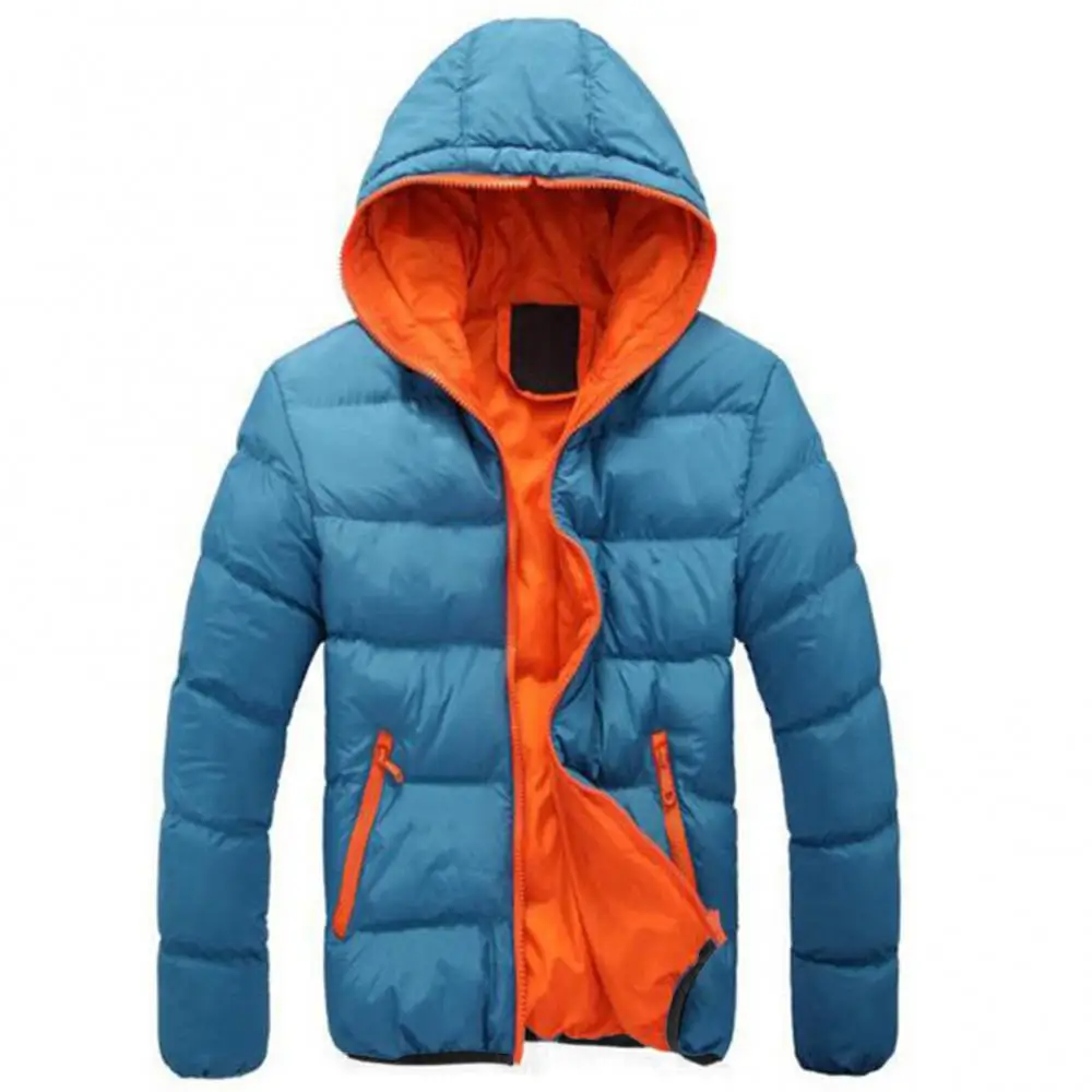

2023 New Men 's Parka Autumn Winter Coat Zipper Warm Cotton Coat Casual Hooded Down Jacket Casual Puffer Jacket Streetwear