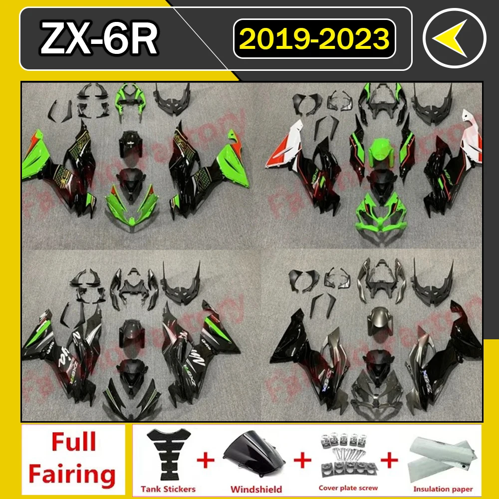 

New ABS Motorcycle Fairings Kit Fit For Kawasaki ZX6R ZX-6R 636 2019 2020 2021 2022 Bodywork Shell Custom Black Matte
