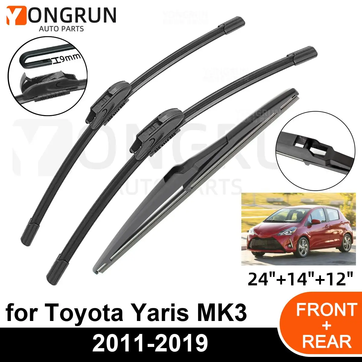 3PCS Car Wiper for Toyota Yaris MK3 2011-2019 Front Rear Windshield Windscreen Wiper Blade Rubber Accessories
3PCS Car Wiper for Toyota Yaris MK3 2011-2019 Front Rear Windshield Windscreen Wiper Blade Rubber Accessories
