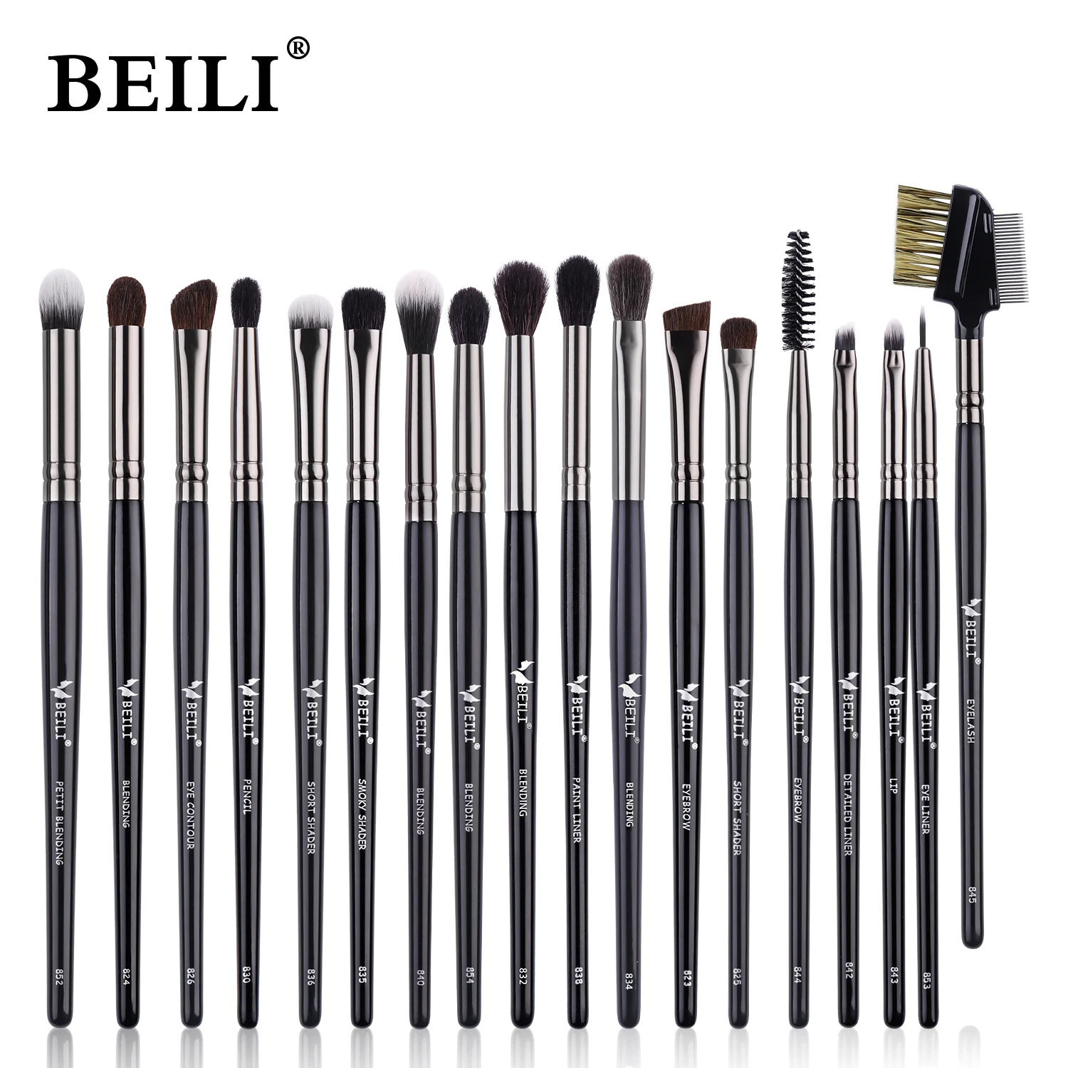 

BEILI Makeup Brushes Set 18/19pcs Luxury Professional Natural Goat Pony Eyeshadow Eyebrow Blending Eyeliner brush make up brush