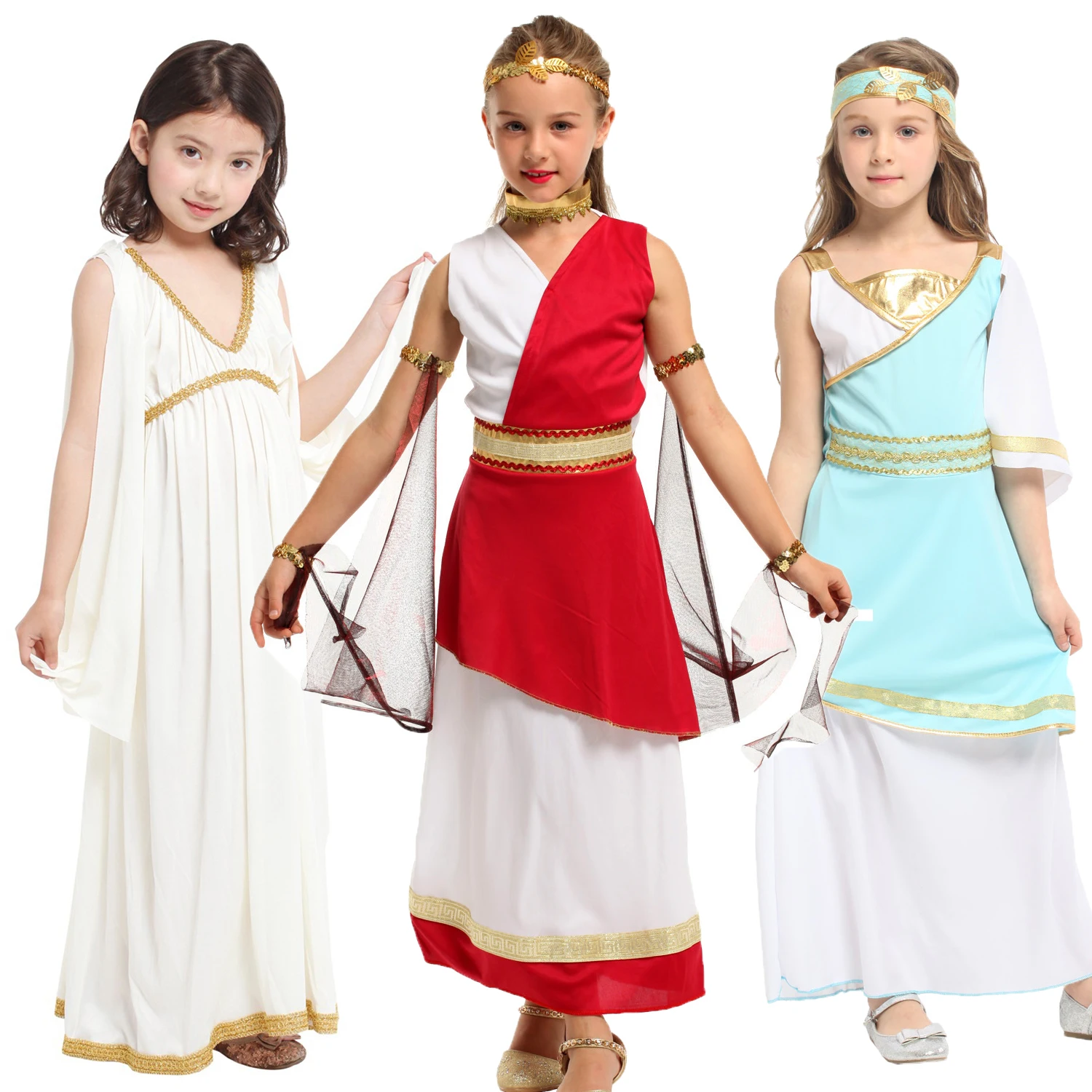 

Umorden Kids Child Ancient Greek Goddess Costume Athena Cosplay Girls Roman Grecian Toga Dress Purim Halloween Book Week Party