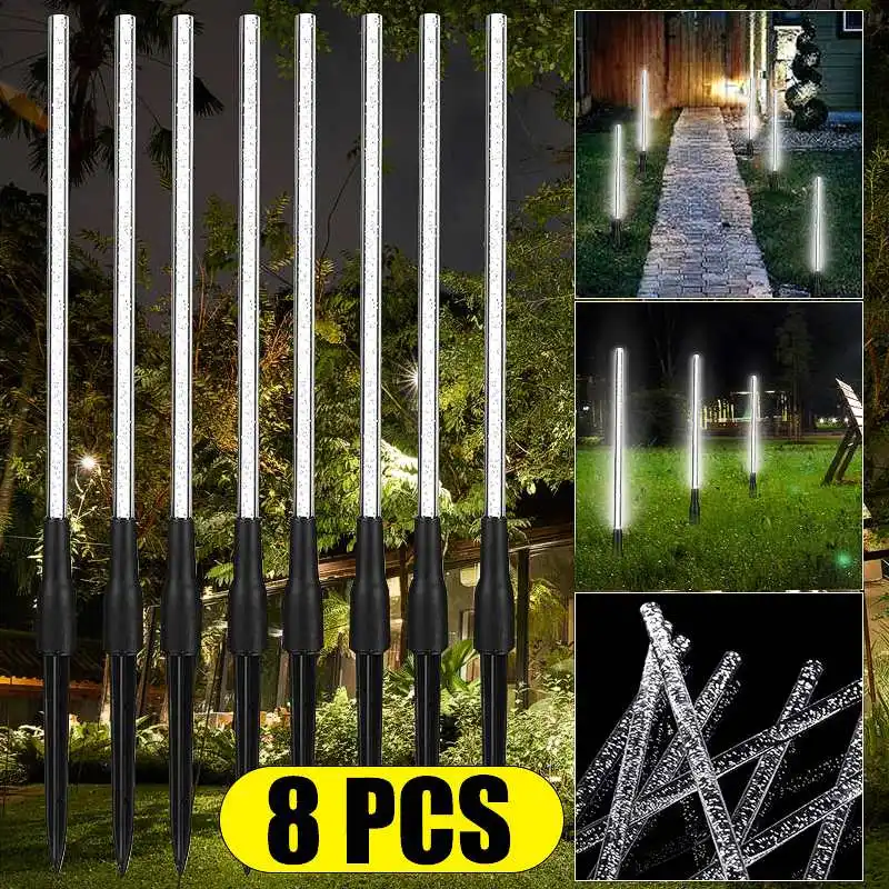 8pcs/set Solar Power Tube Lights Lamps Acrylic Bubble Pathway Lawn Landscape Decoration Garden Stick Stake Light Lamp Set
8pcs/set Solar Power Tube Lights Lamps Acrylic Bubble Pathway Lawn Landscape Decoration Garden Stick Stake Light Lamp Set