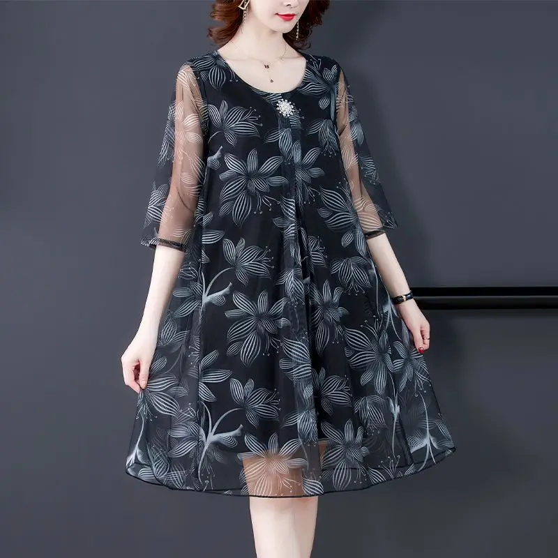 2024 Women's Spring Summer New Loose O-neck Dresses Female Middle-aged Print Dress Ladies Long Casual A-line Vestidos X62
2024 Women's Spring Summer New Loose O-neck Dresses Female Middle-aged Print Dress Ladies Long Casual A-line Vestidos X62
