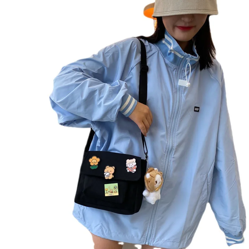 

Cute Canvas Small Bag Female Harajuku Diagonal Cross Bag Student Girls Handbags Shoulder Bag Bags for Women Messenger Bag Bolsos