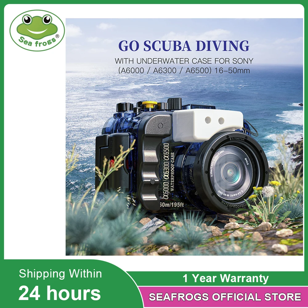

Seafrogs195FT/60M Waterproof Underwater Diving Camera Housing Install 67mm Dome Port For Sony A6500 A6300 A6000 Diving Case