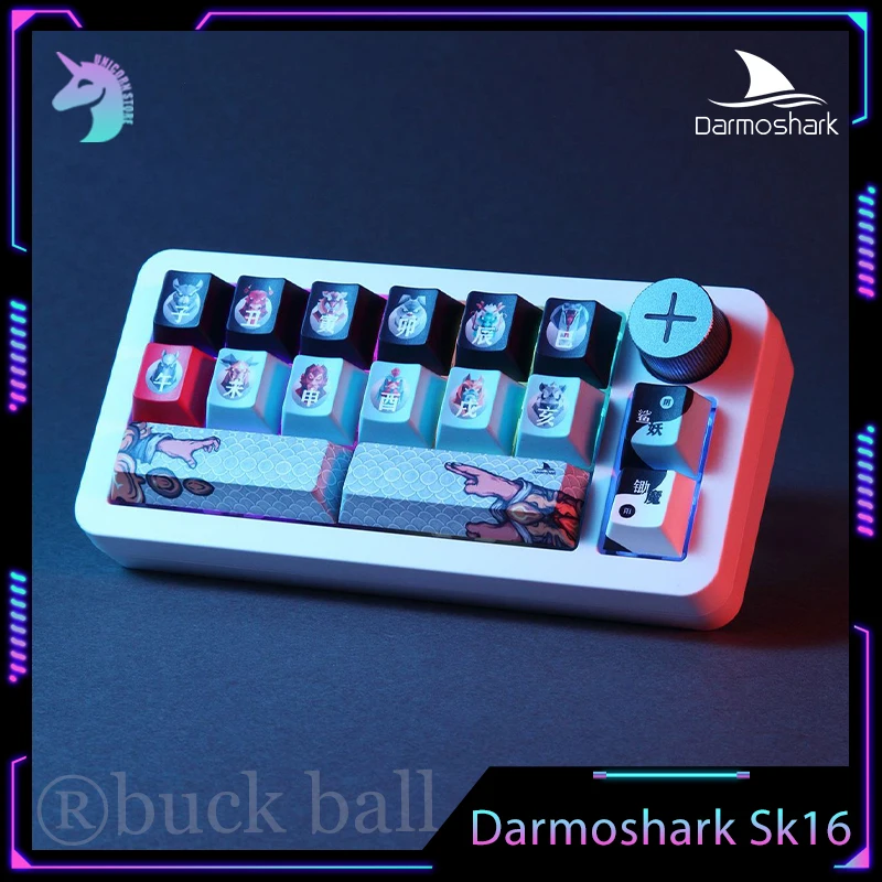 

Darmoshark Sk16 Numeric Keypad Wireless Bluetooth 3 Mode Fn Keys Mini Rgb Backlight Gamer Mechanical Keyboard Qmk Fn Keypad Gift