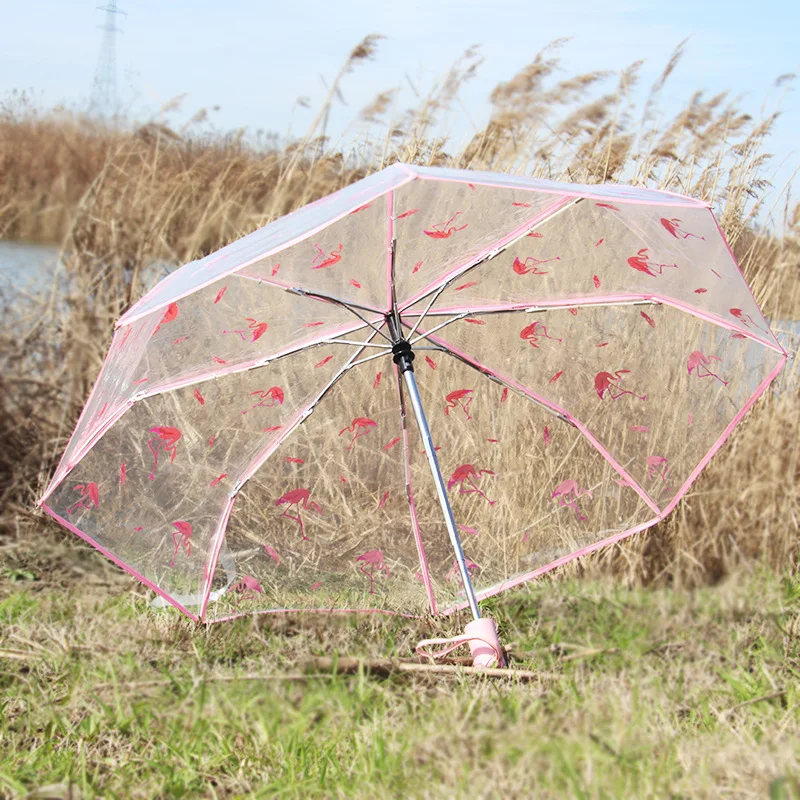 Three-fold Transparent Umbrella Romantic Clear Flowers Bubble Dome Designer Goth Parasol Umbrella Windproof Women Sun Umbrella
Three-fold Transparent Umbrella Romantic Clear Flowers Bubble Dome Designer Goth Parasol Umbrella Windproof Women Sun Umbrella