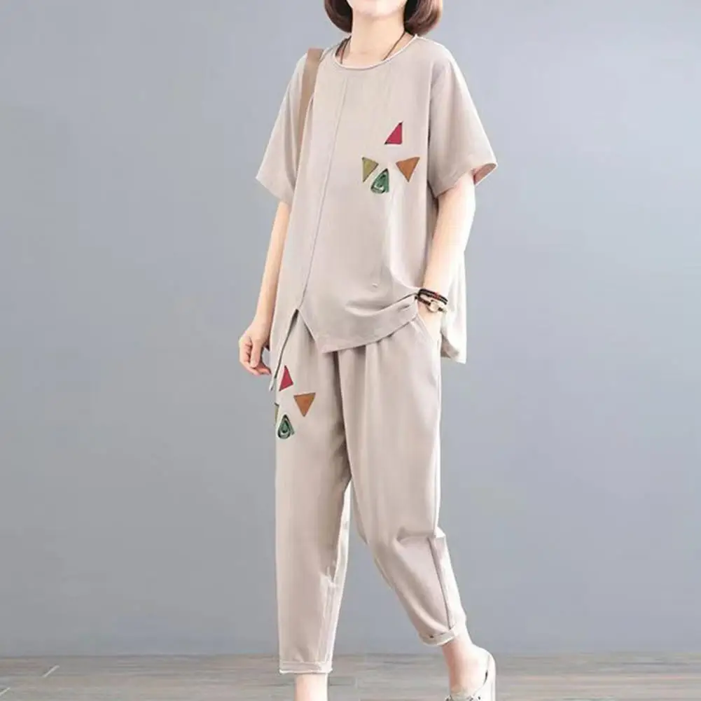 2Pcs/Set Loose Outfit Ankle Length Leisure Tracksuit O-Neck Summer Printing Mid-aged Mother Outfit Daily Garment
2Pcs/Set Loose Outfit Ankle Length Leisure Tracksuit O-Neck Summer Printing Mid-aged Mother Outfit Daily Garment