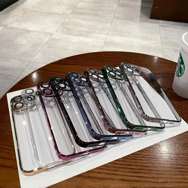 Luxury Plating Clear Silicone Phone Case For iPhone 15 14 13 12 11 Pro X XR XS Max 7 8 Plus Mini Lens Protection Case Back Cover
Luxury Plating Clear Silicone Phone Case For iPhone 15 14 13 12 11 Pro X XR XS Max 7 8 Plus Mini Lens Protection Case Back Cover