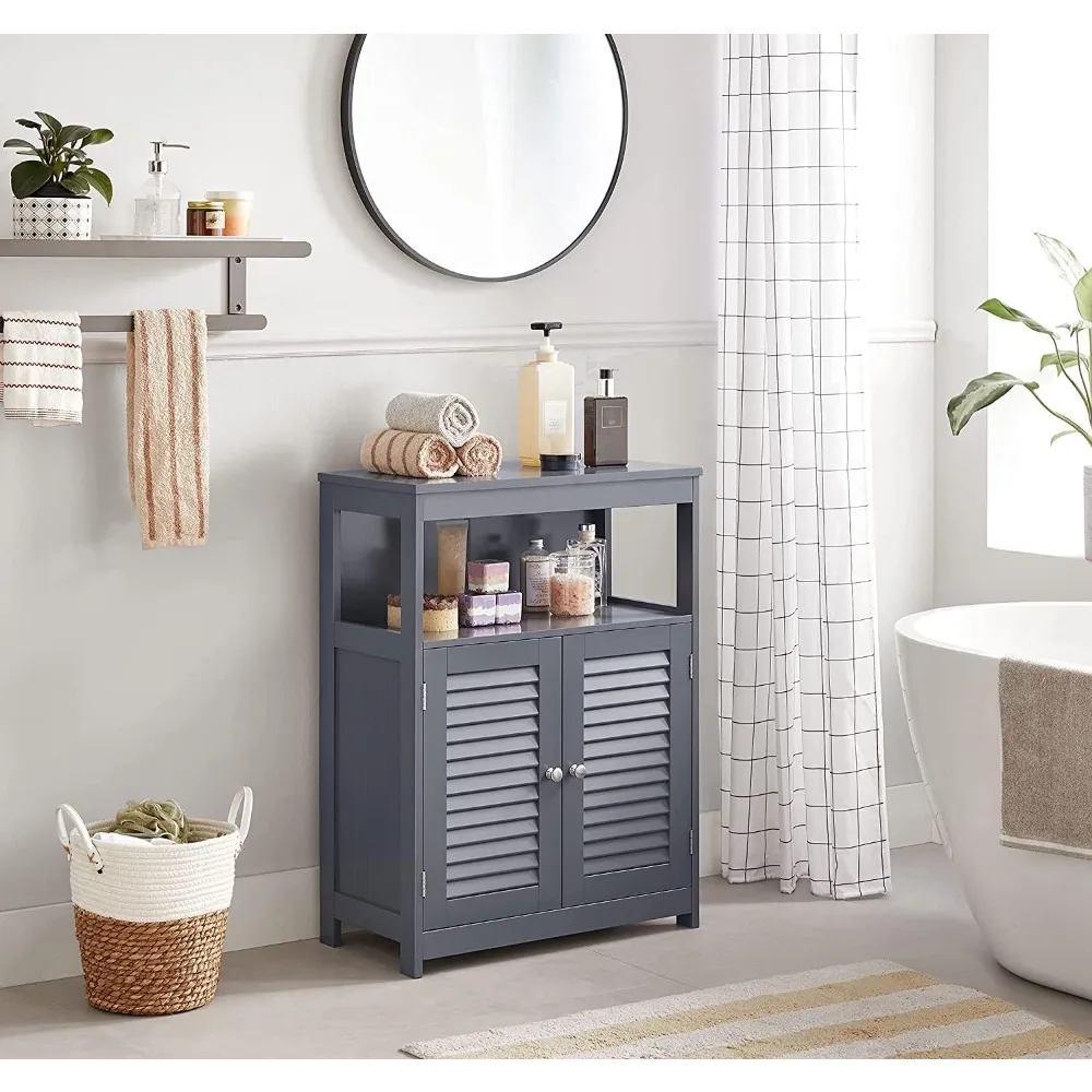 Bathroom cabinet, bathroom storage cabinet, with double leaf doors and adjustable shelves, independent bathroom floor cabinet
Bathroom cabinet, bathroom storage cabinet, with double leaf doors and adjustable shelves, independent bathroom floor cabinet
