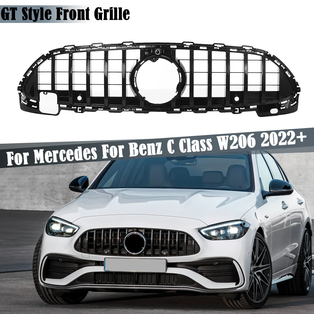 Chrome Silver / Black Car Front Bumper Grill Grille GT Style For Mercedes Benz C Class W206 2022+ C200 C220 C300 Car Accessories
Chrome Silver / Black Car Front Bumper Grill Grille GT Style For Mercedes Benz C Class W206 2022+ C200 C220 C300 Car Accessories