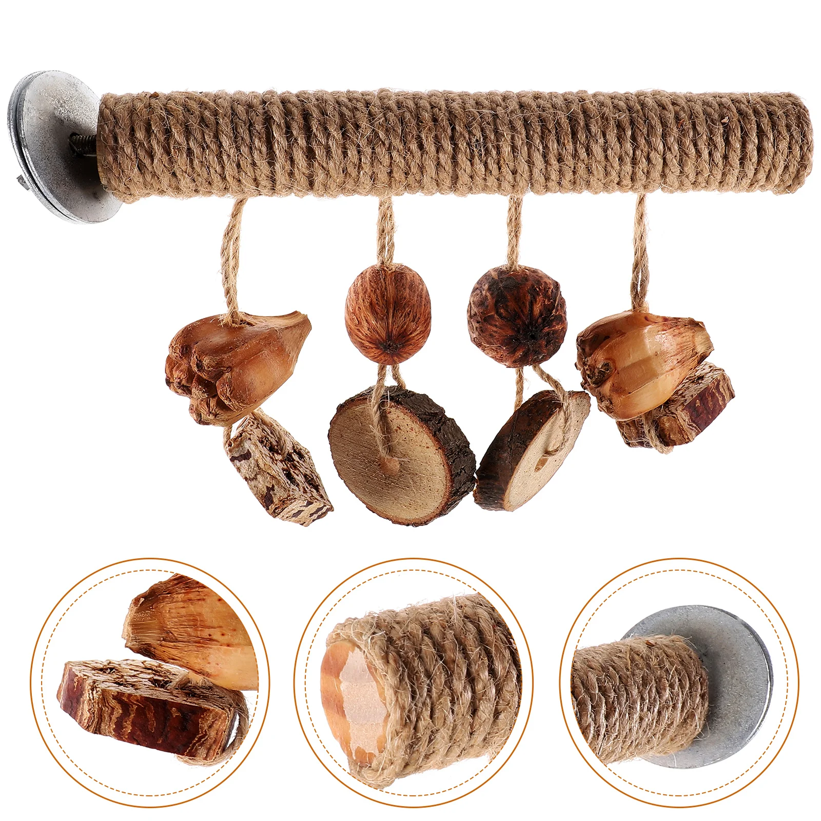 Parakeet Perch With Hanging Small Chew Toys Bird Claw Grinding Perch Wooden Parrot Cage Perch Bird Claw Beak Bar Standing
Parakeet Perch With Hanging Small Chew Toys Bird Claw Grinding Perch Wooden Parrot Cage Perch Bird Claw Beak Bar Standing