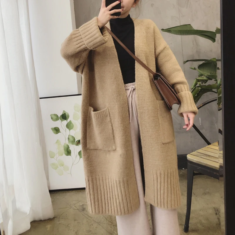 Women Casual Knitted Sweater Korean Long Sleeve Streetwear Gray Khaki Red Pink Solid Long Cardigans Coats V-neck Autumn Winter
Women Casual Knitted Sweater Korean Long Sleeve Streetwear Gray Khaki Red Pink Solid Long Cardigans Coats V-neck Autumn Winter