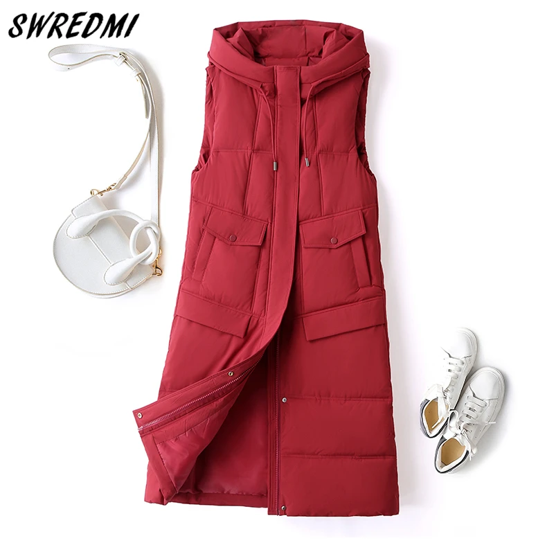 Long Waistcoat Women Autumn And Winter Fashion Vests Hooded S-2XL Female Jacket Sleeveless Snow Wear Abrigo Mujer SWREDMI
Long Waistcoat Women Autumn And Winter Fashion Vests Hooded S-2XL Female Jacket Sleeveless Snow Wear Abrigo Mujer SWREDMI
