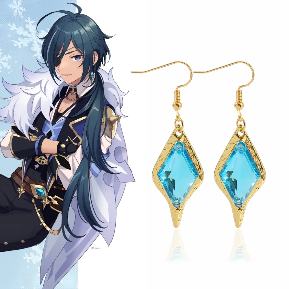 Fashion Anime Genshin Impact Cosplay Earrings Kaeya Golden Rhombus Blue Crystal Ear Clips
Fashion Anime Genshin Impact Cosplay Earrings Kaeya Golden Rhombus Blue Crystal Ear Clips