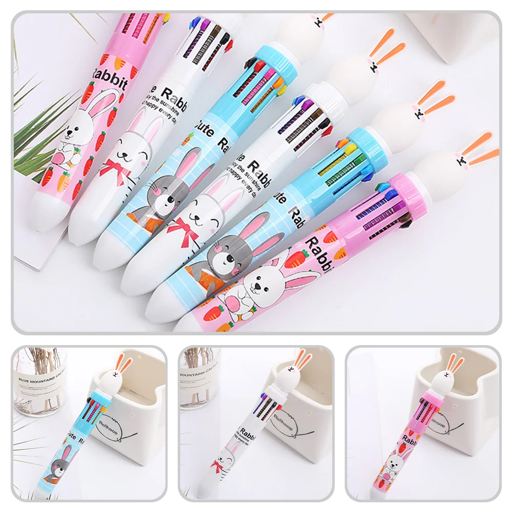 6 Pcs Rabbit Ten Color Pen Children Accessories Multi-function Multicolor Wear-resistant Drawing Pens Plastic
6 Pcs Rabbit Ten Color Pen Children Accessories Multi-function Multicolor Wear-resistant Drawing Pens Plastic