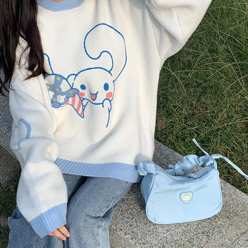 Kawaii Sanrioed My Melody Cinnamoroll Sweater Cartoon Cute Crew Neck Knitwear Thickened Warm Keeping Versatile Loose Relaxed Top
Kawaii Sanrioed My Melody Cinnamoroll Sweater Cartoon Cute Crew Neck Knitwear Thickened Warm Keeping Versatile Loose Relaxed Top