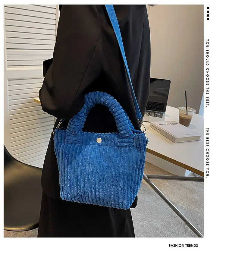 Fashion Corduroy Women's Bag, Trend New Handbags Niche Versatile Bucket Shoulder Bags Female Nylon Button Crossbody Bags 8 Mallzona S53358f29b8f64c8babde69bb02ebbd82N Fashion Corduroy Women's Bag, Trend New Handbags Niche Versatile Bucket Shoulder Bags Female Nylon Button Crossbody Bags Mallzona