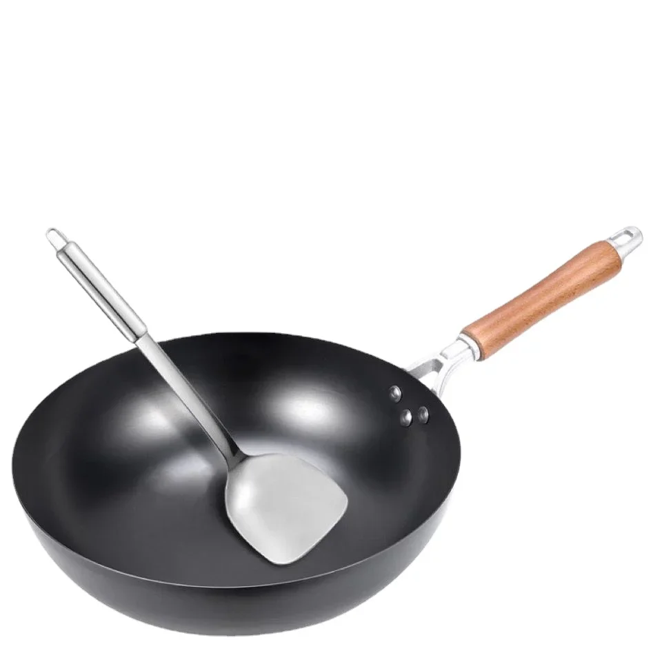 Authentic Zhangqiu Hand-wrought Iron Wok Non-coated Non-stick Cooking Pot Household Frying Pan Gas Induction Cooker Universal 
Authentic Zhangqiu Hand-wrought Iron Wok Non-coated Non-stick Cooking Pot Household Frying Pan Gas Induction Cooker Universal
