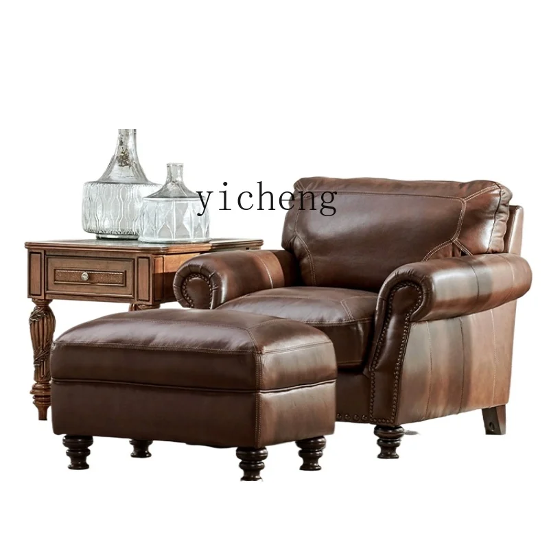 

XL American Leather Sofa Meijia First Layer Cowhide Living Room Three-Seat