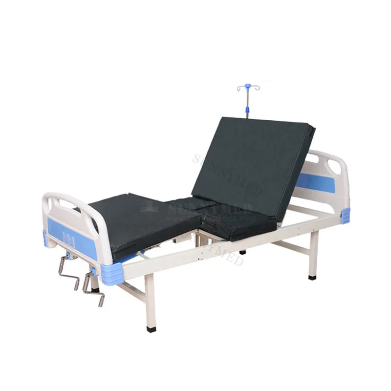 

SY-R009 двухфункциональная Больничная медицинская кровать с роликами 2 кривошипная Больничная кровать цена