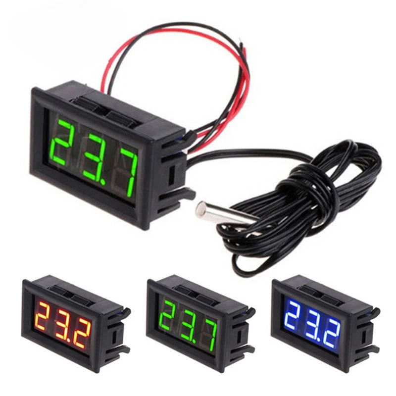 

DC 12V Mini Digital LED Thermometer for Car Temperature Monitor Panel Meter Measuring Range -50-110C with Temperature Probe