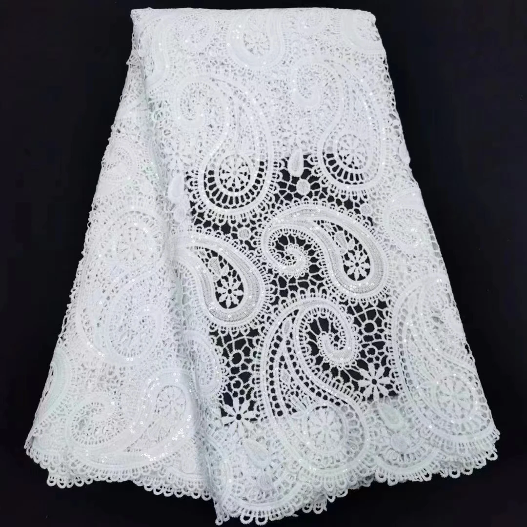 Hot Sale African Cord Lace Fabric 2023 High Quality Nigerian with sequins Guipure Cord Lace Fabrics For Wedding Sewing DP-110
Hot Sale African Cord Lace Fabric 2023 High Quality Nigerian with sequins Guipure Cord Lace Fabrics For Wedding Sewing DP-110