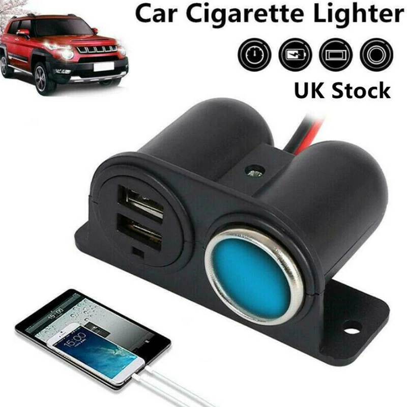 

KMIND Car Cigarette Lighter 12V / 24V 3.1A 3100ma Charger Socket Splitter Distributor Charger Power Adapter Dual USB Port