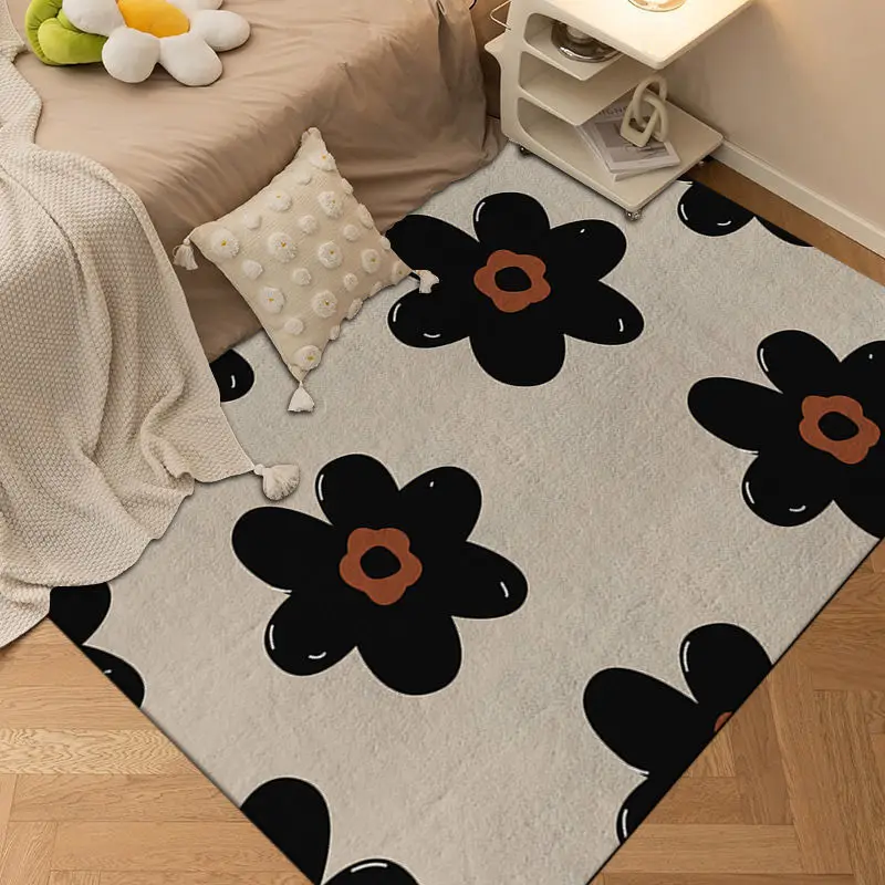 

Flowers Thickened Cashmere Bedroom Large Carpets Bedside Area Rugs Living Room Tatami Table Floor Mat Girl Room Decoration