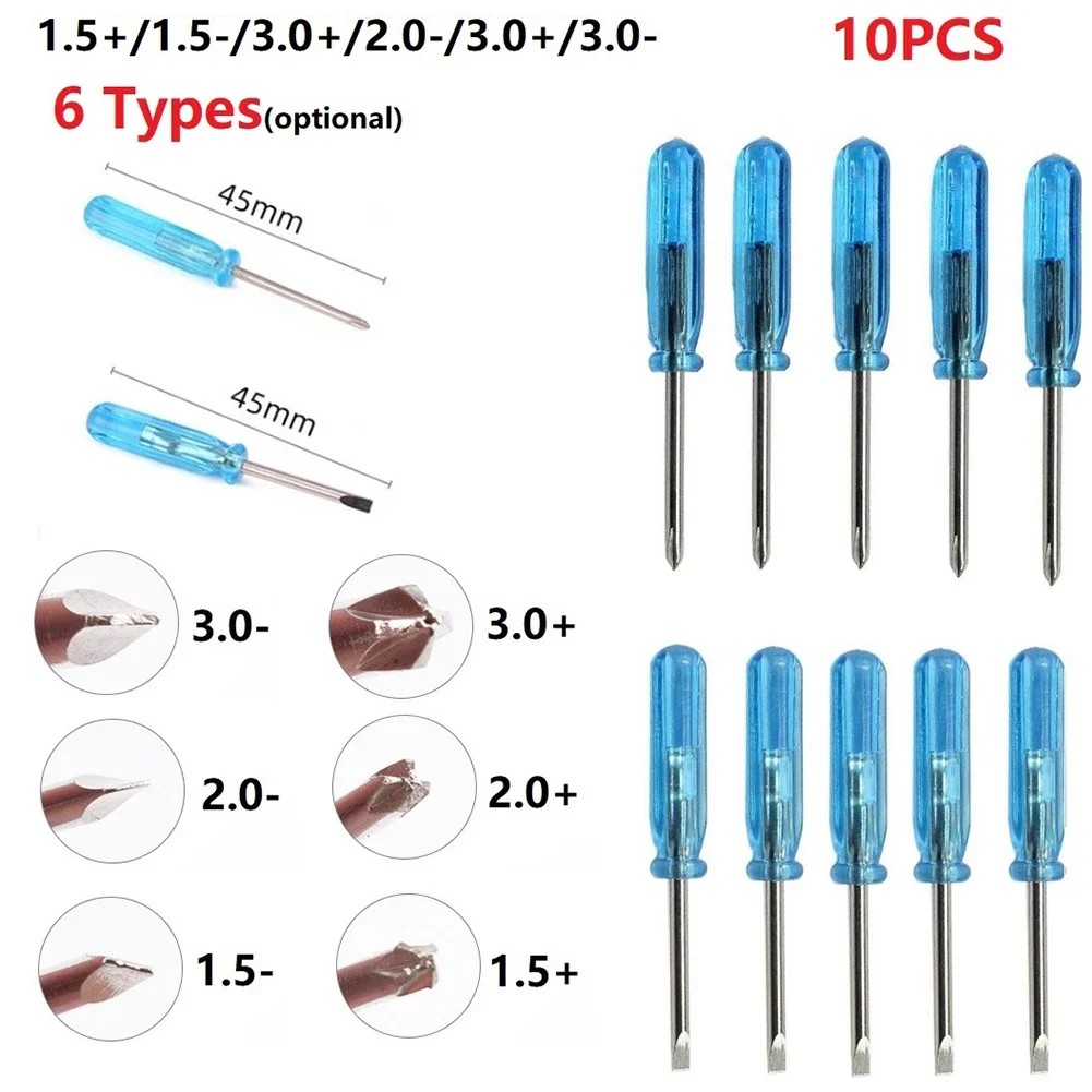 10pcs 45mm Mini Slotted Cross Screwdrivers Portable Screw Driver For X-Box Laptop Repair Tool Hand Tool 1.5mm/2.0mm/3.0mm
10pcs 45mm Mini Slotted Cross Screwdrivers Portable Screw Driver For X-Box Laptop Repair Tool Hand Tool 1.5mm/2.0mm/3.0mm