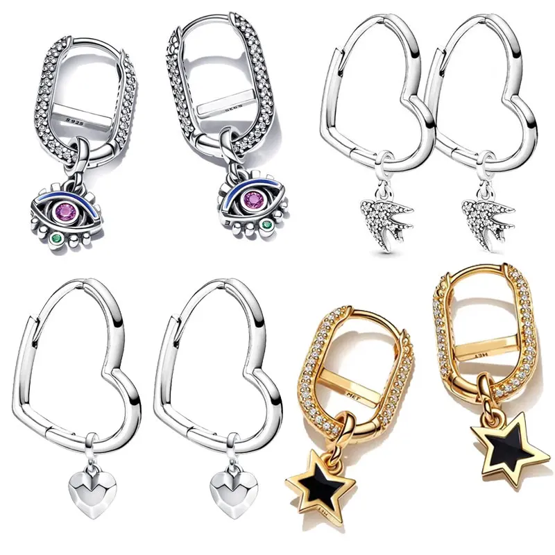 

2022 New Me Series Small Charms Star Butterfly Eyes Mini Dangle Charm DIY Fit Oringle Pandor Me Earring Women's Jewelry